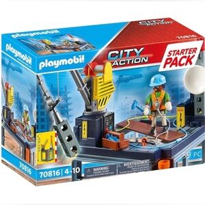 Playmobil 70816 City Action Starter Pack Construction Site Play Toy Set 60 Piece